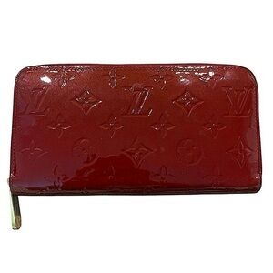 Louis Vuitton Rouge Fauviste Monogram Vernis Leather Zippy Wallet burgundy
